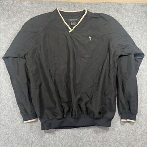 Austin Golf Tour Collection V-Neck Windbreaker Medium Black Lightweight Pullover